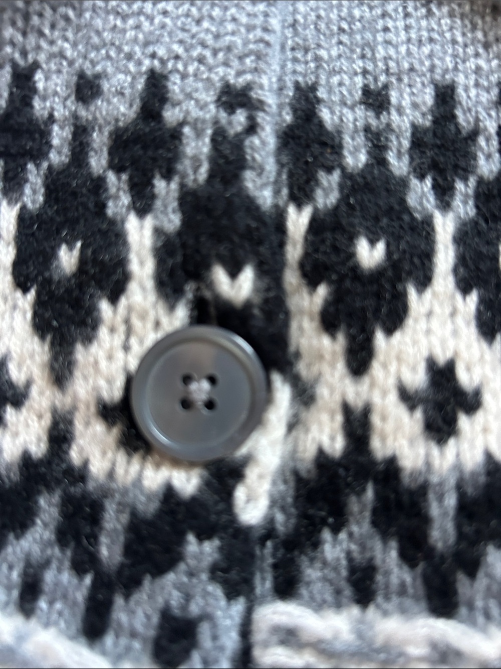 J. Crew Cashmere relaxed Fair Isle cardigan sweater Sz M - Picture 4 of 7